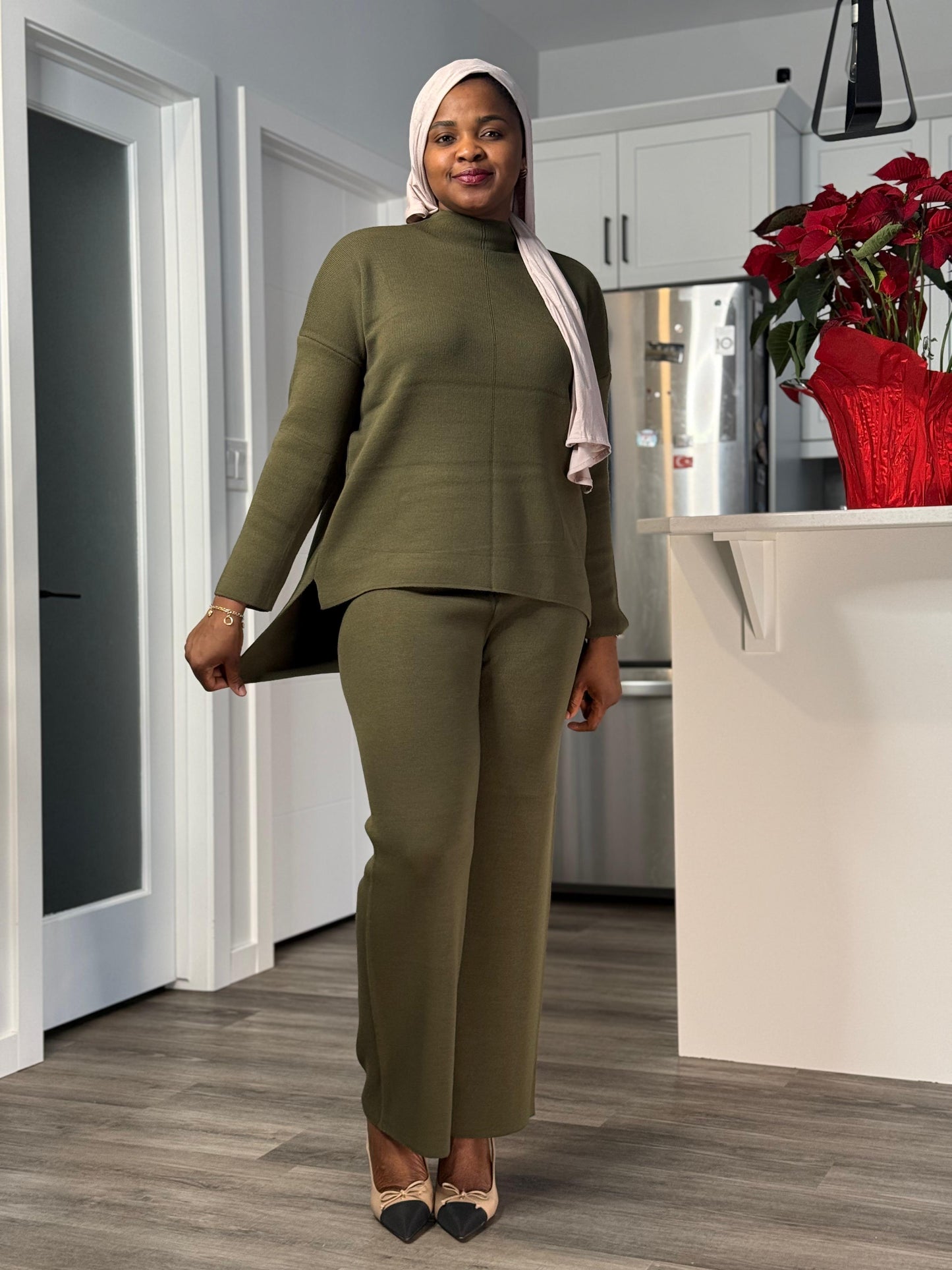 Solid colour Co Ord Set - Army Green